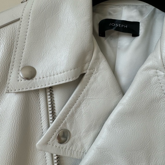 Joseph Biker Calf Leather Jacket, White, Size 34 - Picture 11 of 16